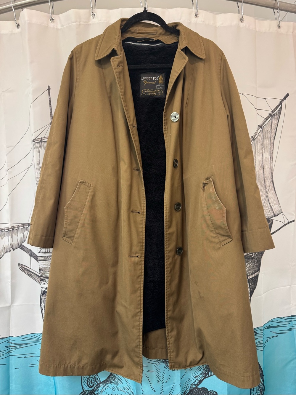 London Fog Brown Trench Coat with Black Lining